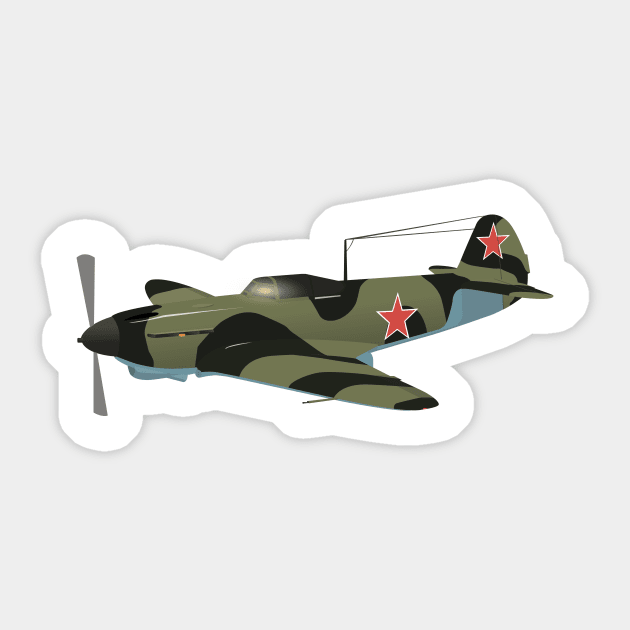 Yak-1 Soviet WW2 Fighter Aircraft Sticker by NorseTech